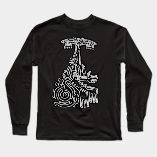 Full White on Black Rauru Geoglyph (Totk) Long Sleeve T-Shirt